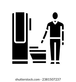 radiologic technologist scanner glyph icon vector. radiologic technologist scanner sign. isolated symbol illustration