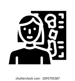 vector de icono del glifo del médico radiólogo. signo médico radiólogo. símbolo de contorno aislado ilustración negra
