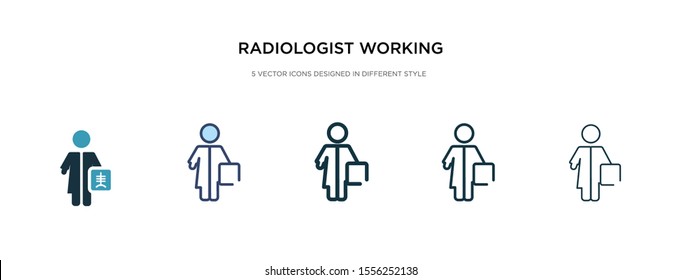 Radiologist Working Icon In Different Style Vector Illustration. Two Colored And Black Radiologist Working Vector Icons Designed In Filled, Outline, Line And Stroke Style Can Be Used For Web,