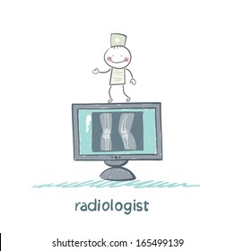 Radiologist with X-ray images