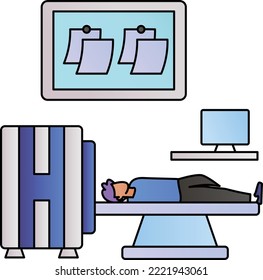 radiologists reading X-rays Concept, Modern Clinic Personnel Vector Color Icon Design, Medical and Healthcare Scene Symbol, Diseases Diagnostics Sign, Doctors and Patient Characters Stock Illustration
