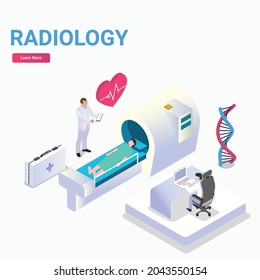 Radiology 3d isometric vector illustration concept for banner, website, landing page, ads, flyer