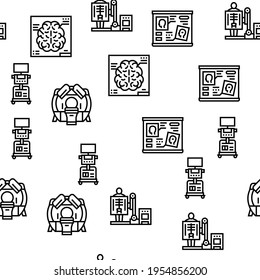 Radiology Equipment Vector Seamless Pattern Thin Line Illustration