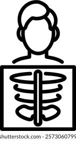 Radiology Icon Line Vector Illustration