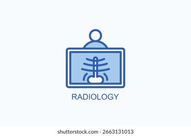 Icono de radiología o logotipo Ilustración vectorial aislada