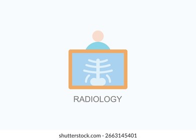 Icono de radiología o logotipo Ilustración vectorial aislada