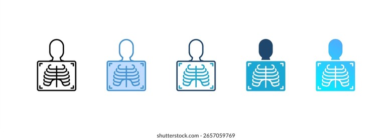 Conjunto de iconos de radiología colección de estilo múltiple