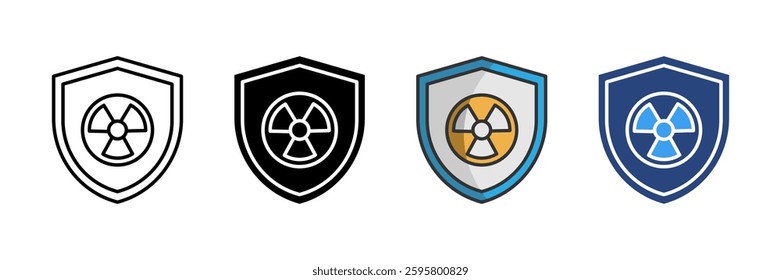 Radiology Shield Icon Set Multiple Style Collection