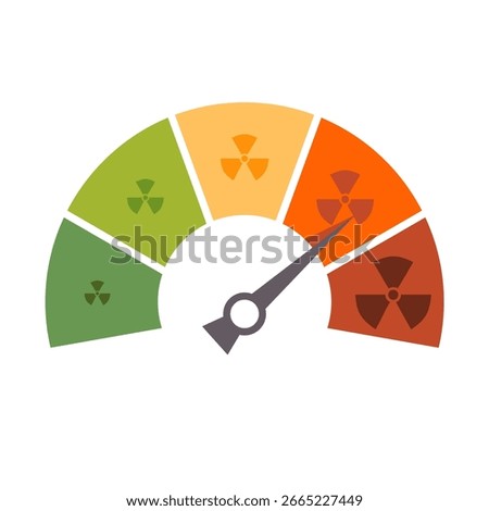 Radiometer verification of radiation contamination. Design element. Sensor with scale. Measurement of radiation levels.