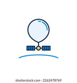 Radiosonde vector Solar Powered Weather Balloon concept colored icon or design element