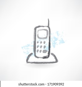 radiotelephone grunge icon.