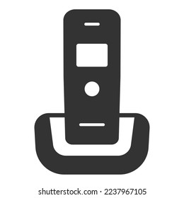 Radiotelephone on stand - icon, illustration on white background, glyph style