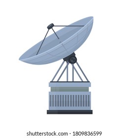 Radiotelescope. Parabolic antenna, vector illustration