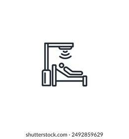Radiotherapie-Symbol. Vektorgrafik.Editierbarer Strich.Lineares Stilzeichen zur Verwendung Webdesign,Logo.Symboldarstellung.