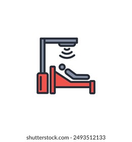 radiotherapy icon. vector.Editable stroke.linear style sign for use web design,logo.Symbol illustration.