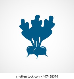 Radish Blue Flat Icon On White Background