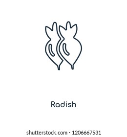 Radish concept line icon. Linear Radish concept outline symbol design. This simple element illustration can be used for web and mobile UI/UX.