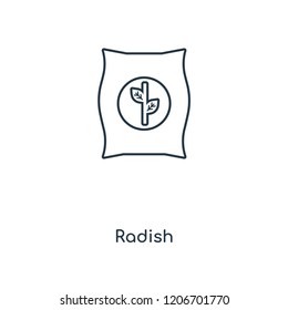 Radish concept line icon. Linear Radish concept outline symbol design. This simple element illustration can be used for web and mobile UI/UX.