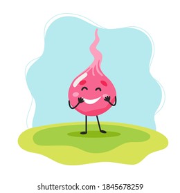 Radish cute character, vector illustration for kids in cartoon style