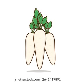 radish. daikon. turnip. radish vector. radish cartoon illustration