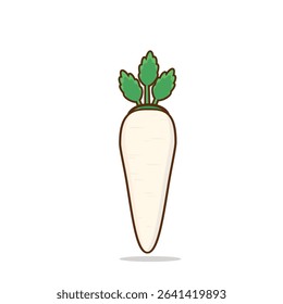 radish. daikon. turnip. radish vector. radish cartoon illustration