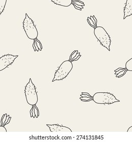 Radish doodle seamless pattern background