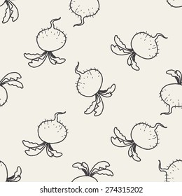 Radish doodle seamless pattern background