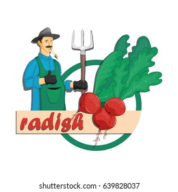 Radish with a farmer
