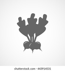 Radish Flat Icon On White Background
