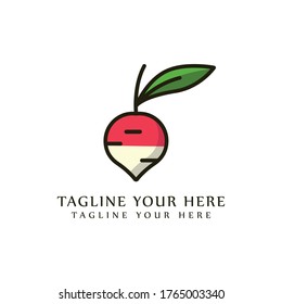 Radish flat icon vector, colorful radish logo illustration isolated on white background.