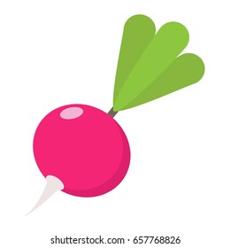 Radish flat icon, vegetable and diet, vector graphics, a colorful solid pattern on a white background, eps 10.