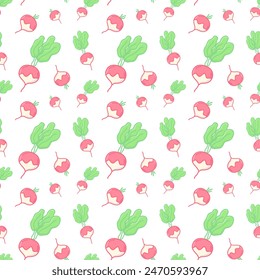 radish flat icons seamless pattern