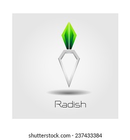 Radish and Healthy Vegetable design with modern style, vector illustration