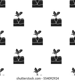 Radish icon in black style isolated on white background. Plant pattern stock vector illustration.