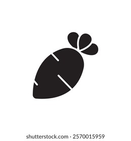 radish icon black and white vector outline sign
