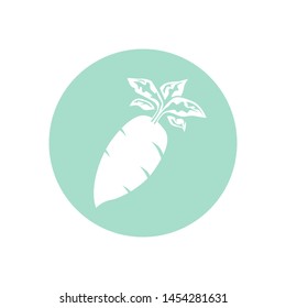 Radish icon button. Radish vector icon or symbol for web design