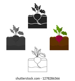 Radish icon cartoon. Single plant icon from the big farm, garden, agriculture cartoon vector illustration.