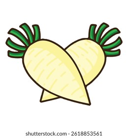 radish icon in colored style