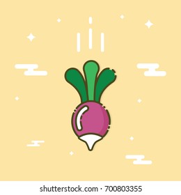 Radish icon in flat design