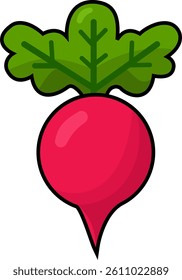 radish icon illustration vector outline fill