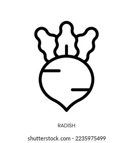 radish icon. Line Art Style Design Isolated On White Background