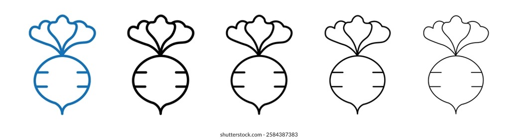 radish icon Outline vector logo for web ui