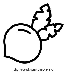 Radish icon. Outline radish vector icon for web design isolated on white background