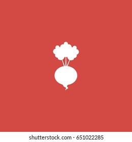 radish icon. sign design. red background