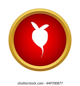 Radish icon in simple style on a white background