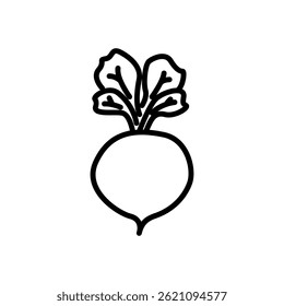 radish icon vector, line style icon