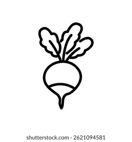 radish icon vector, line style icon