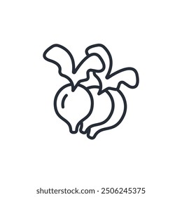 icono de rábano. Vector. Trazo editable. signo de estilo lineal para uso Diseño web, logotipo. Ilustración de símbolo.
