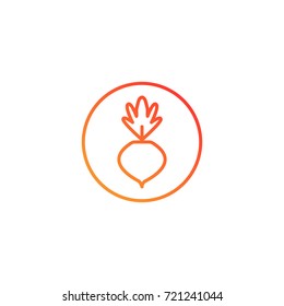Radish icon.gradient illustration isolated vector sign symbol