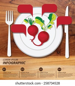 radish, infographics. vegetables vector illustration